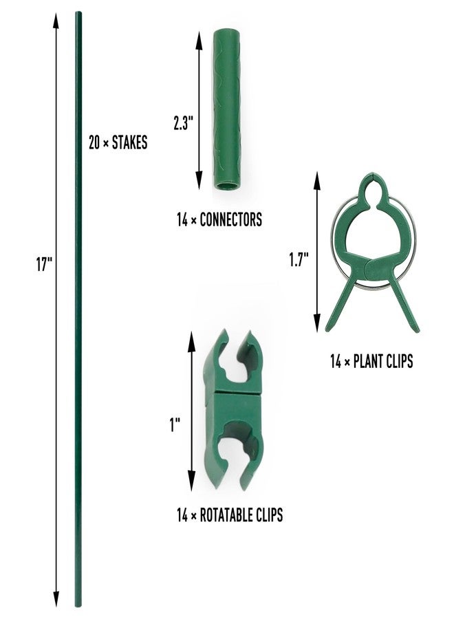 MAXPACE 62pcs Garden Stakes Kit: Includes 20 Sets of Fiberglass Plant Sticks Supports & Accessories for DIY 4ft, 5ft, 6ft, 7ft Stakes for Tomato, Vegetables, Indoor & Outdoor Gardening Supplies - Image 3